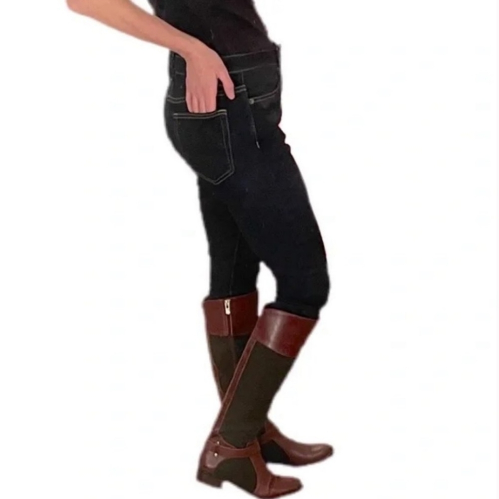 Antonio Melani Erna Riding Leather Wool Knee High Sepia Olive Boots Rare - Picture 9 of 15
